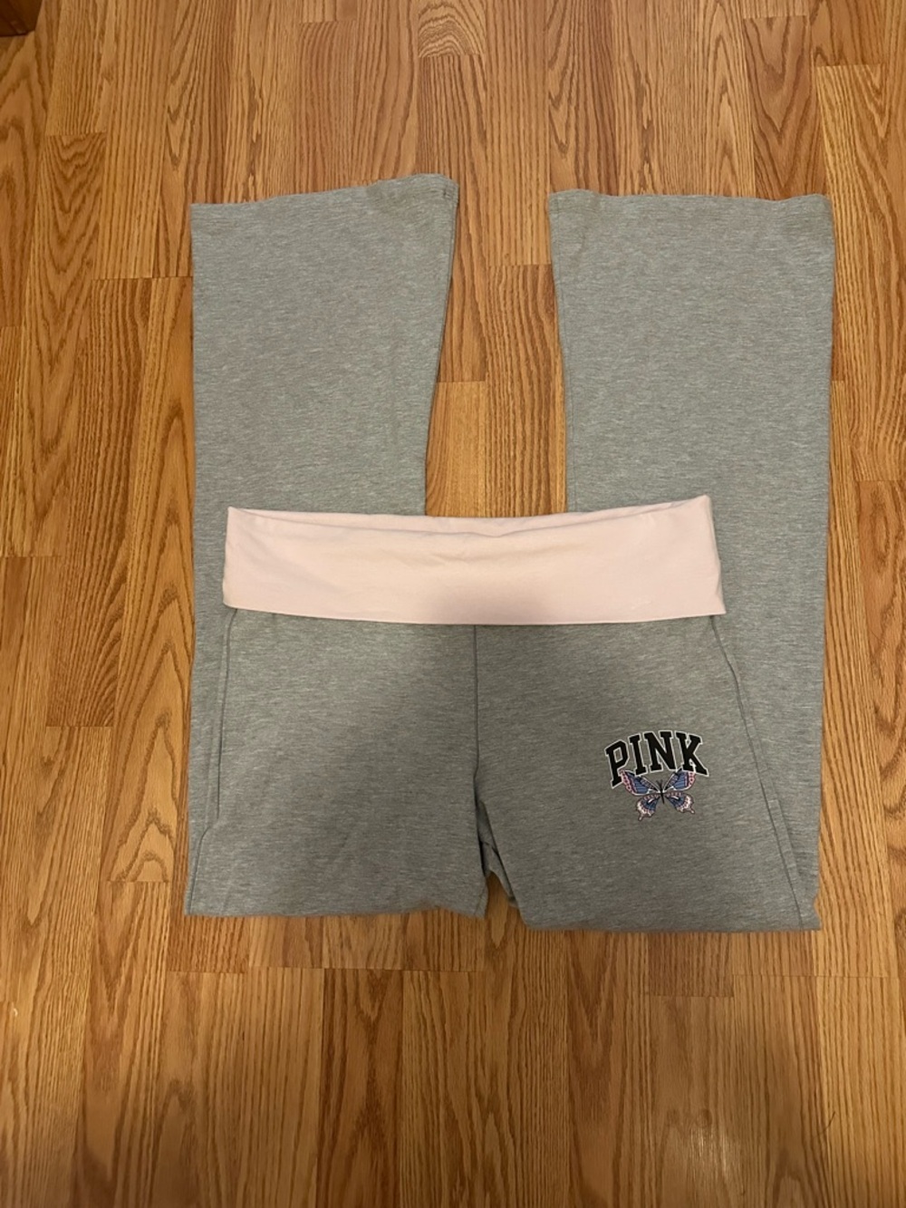 VS Pink Butterfly Tulip Foldover Flare Leggings XL